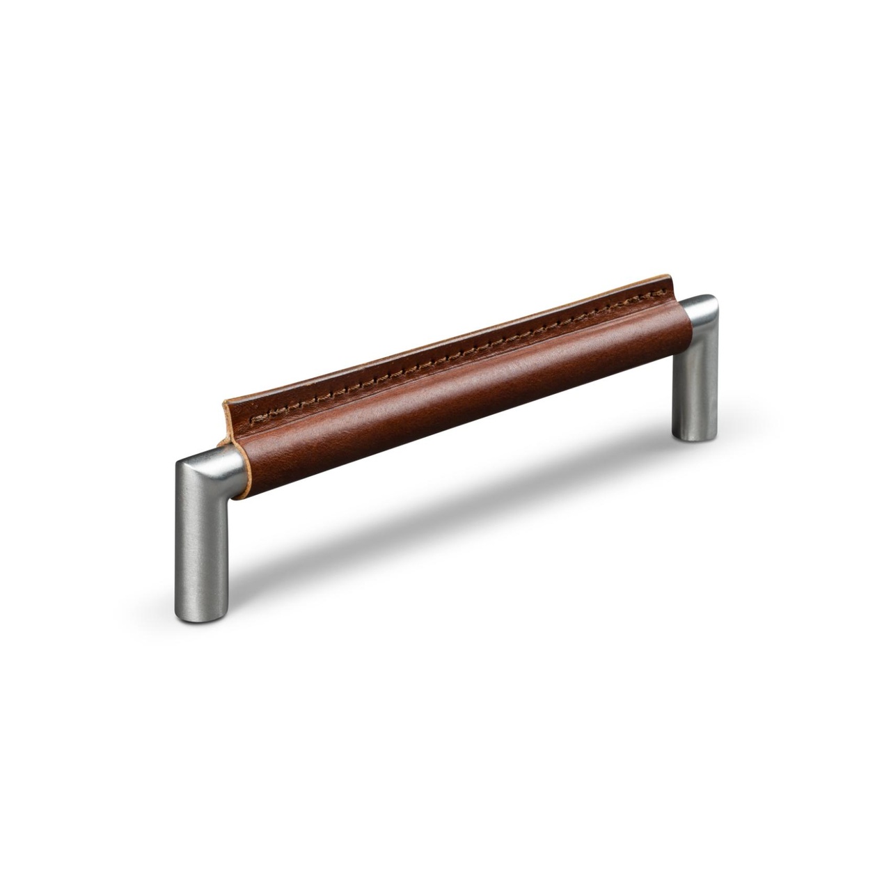 HANDLE MONOPOLI CC160 STAINLESS STEEL-LOOK BROWN LEATHER