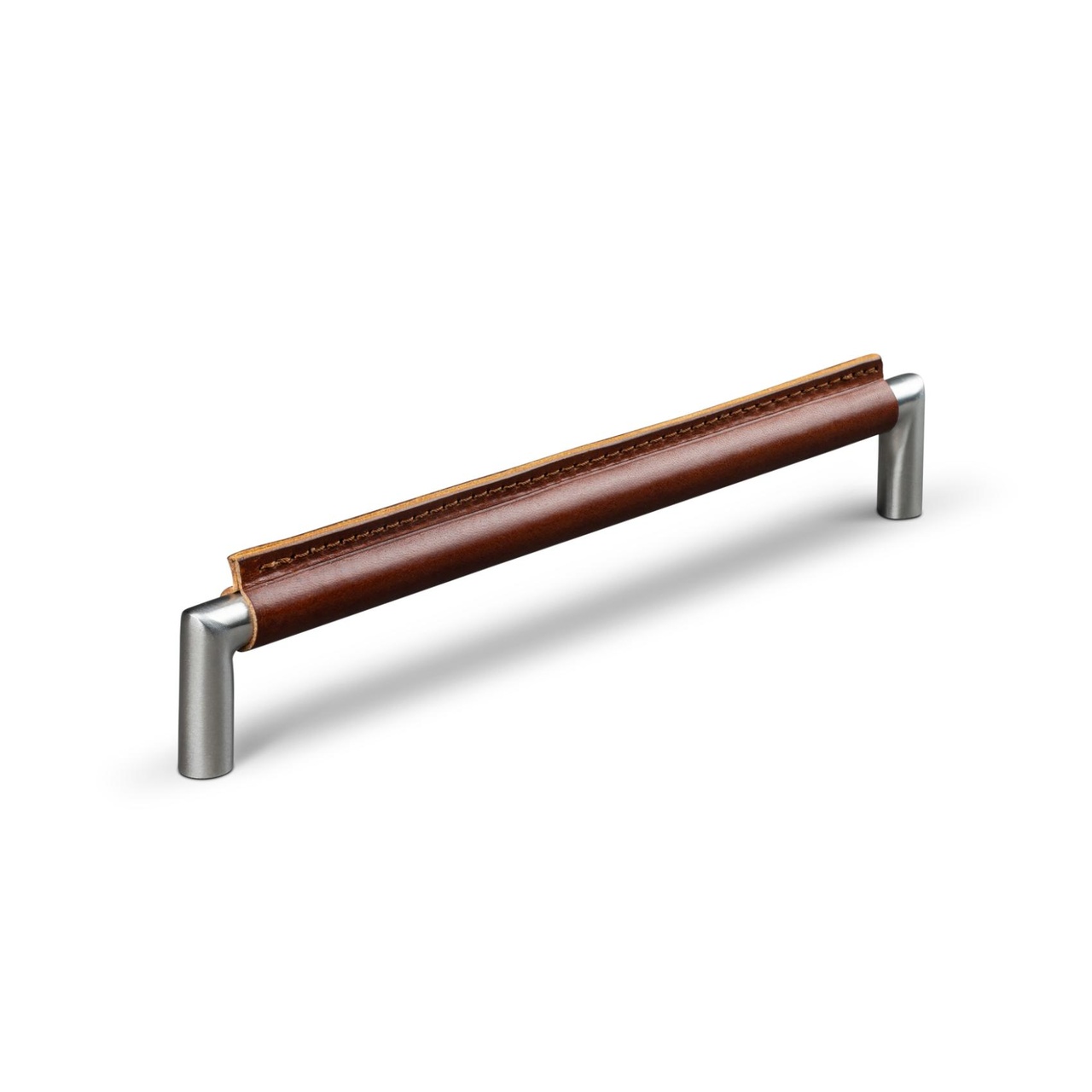 HANDLE MONOPOLI CC224 STAINLESS STEEL-LOOK BROWN LEATHER