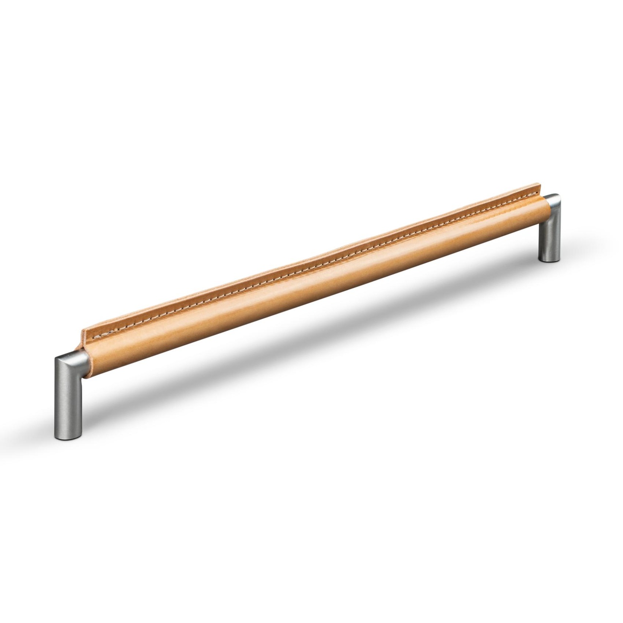 HANDLE MONOPOLI CC320 STAINLESS STEEL-LOOK LIGHT BROWN LEATH