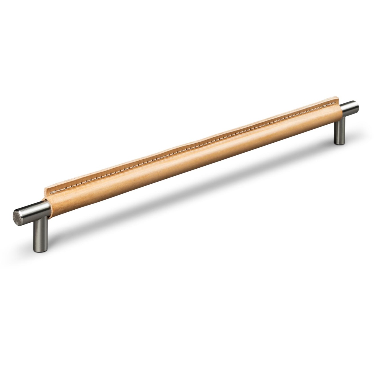 HANDLE TORTONA CC320 STAINLESS STEEL-LOOK LIGHT BROWN LEATHE