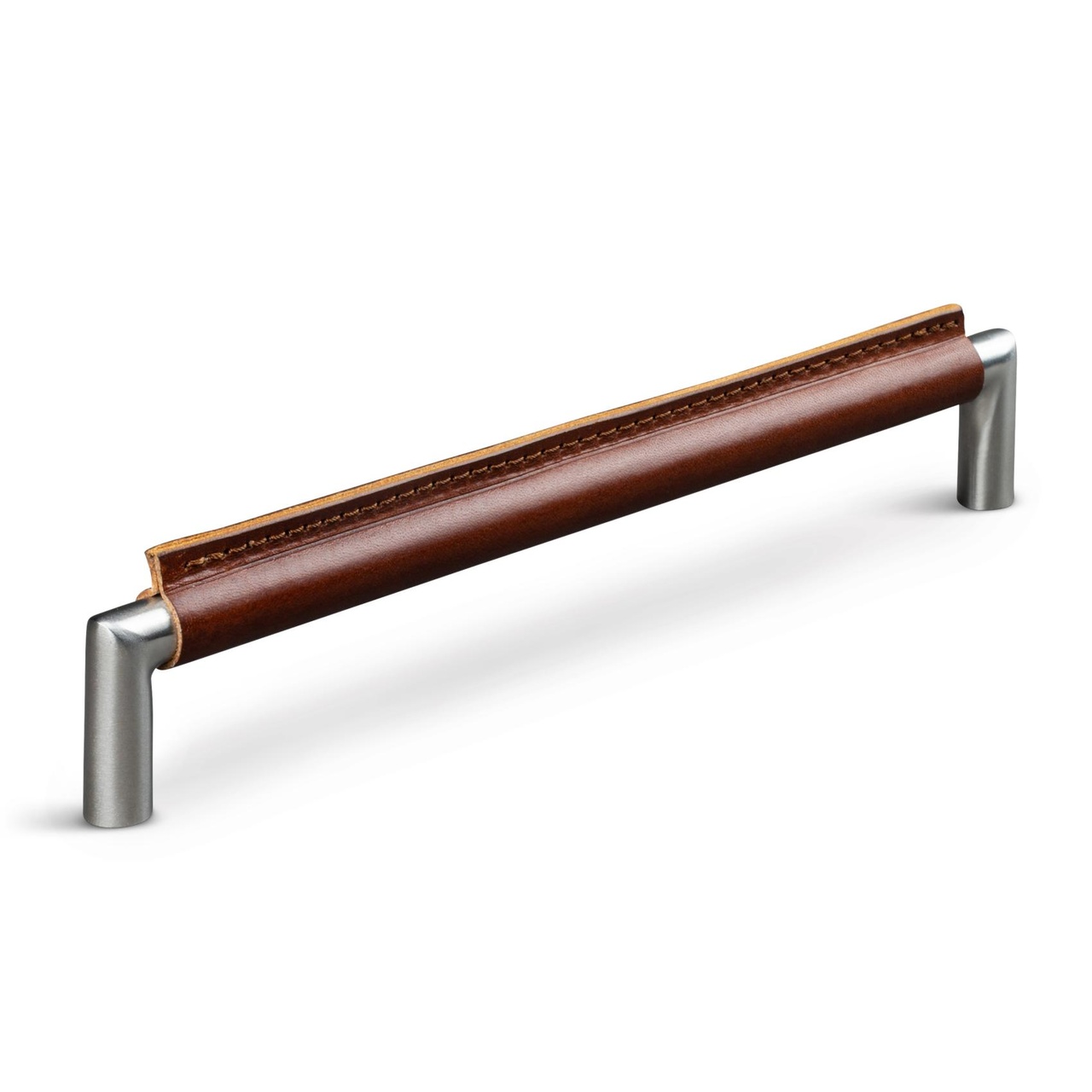 HANDLE MONOPOLI CC192 STAINLESS STEEL-LOOK BROWN LEATHER