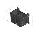 WASTE SORTING SYSTEM ALICANTE 27X42 SIDE MOUNTED DARK GREY