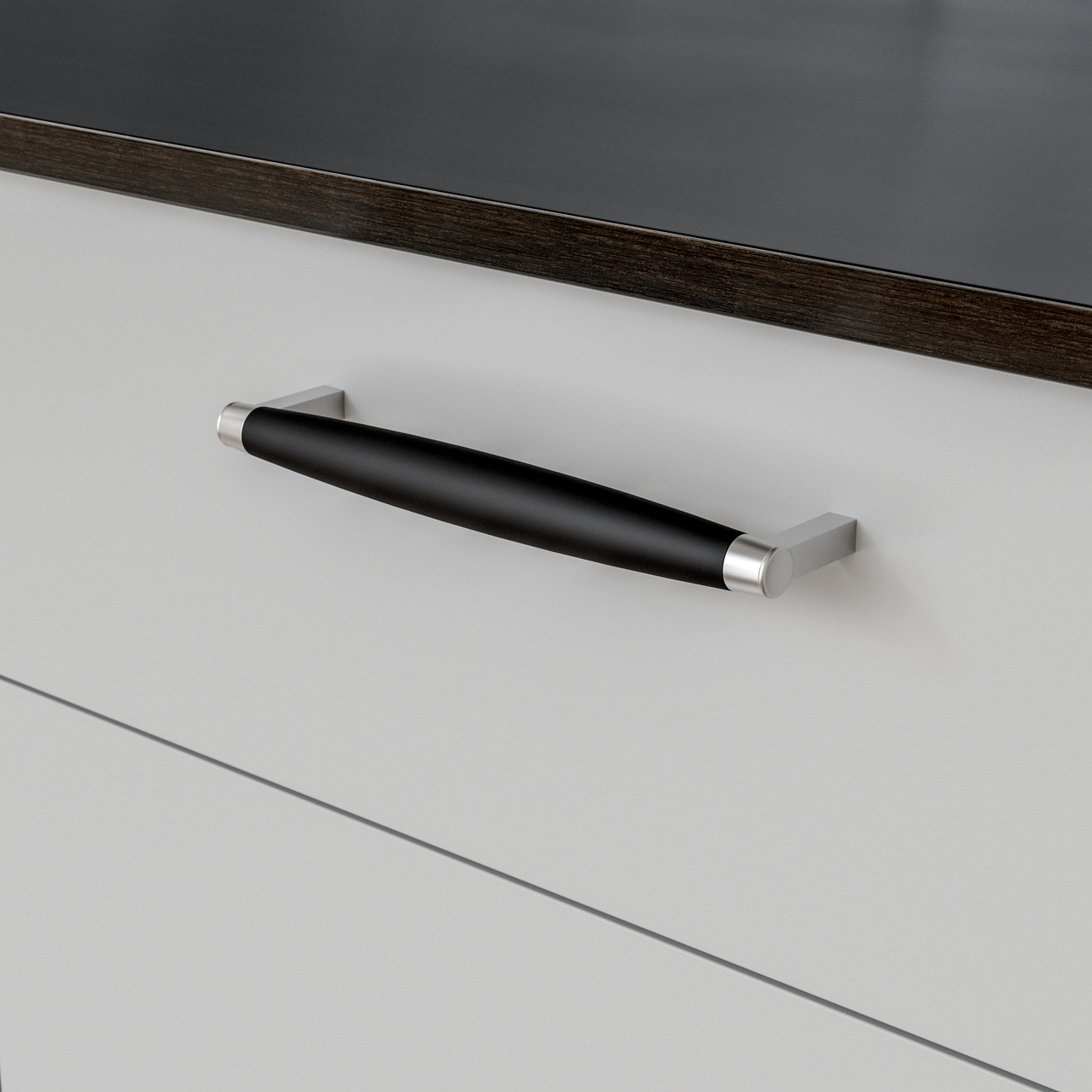 HANDLE HJO CC192 MATT BLACK/STAINLESS STEEL-LOOK