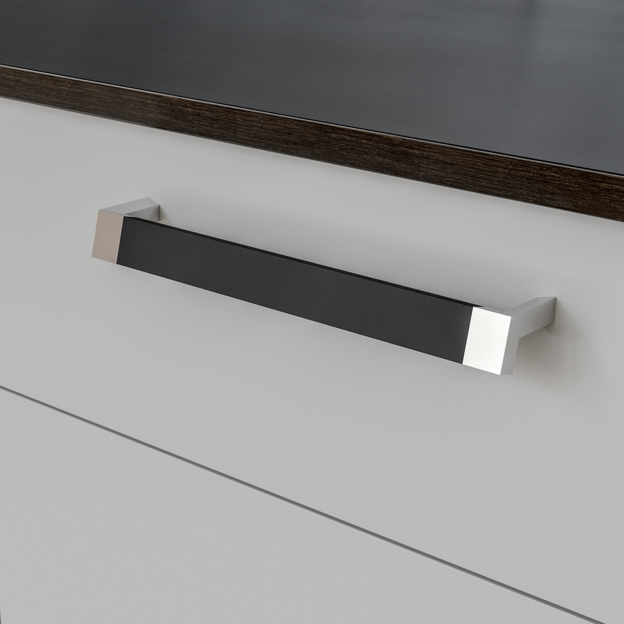 HANDLE BÅSTAD CC256 MATT BLACK/CHROME