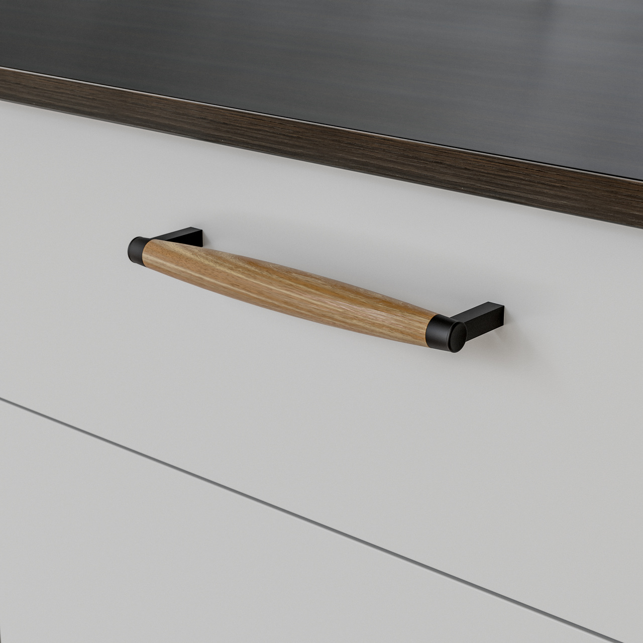 HANDLE HJO CC192 LACQUERED OAK/MATT BLACK
