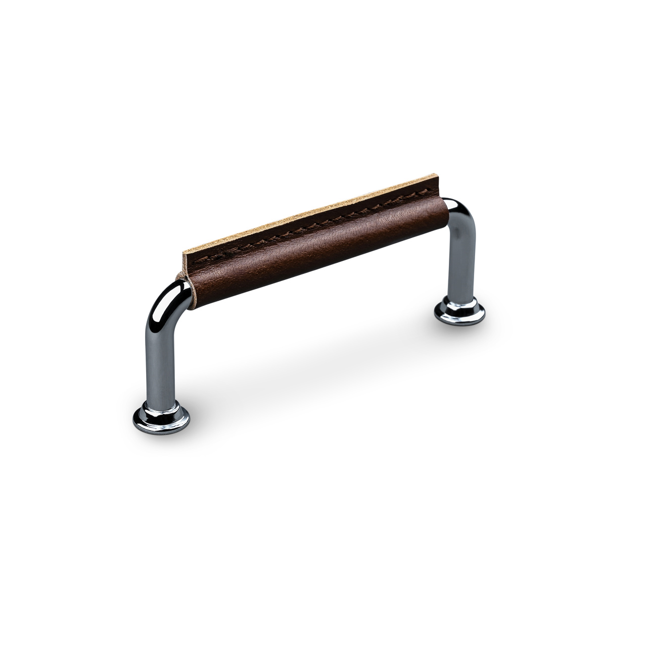 HANDLE BURANO CC96 CHROME BROWN STITCHED