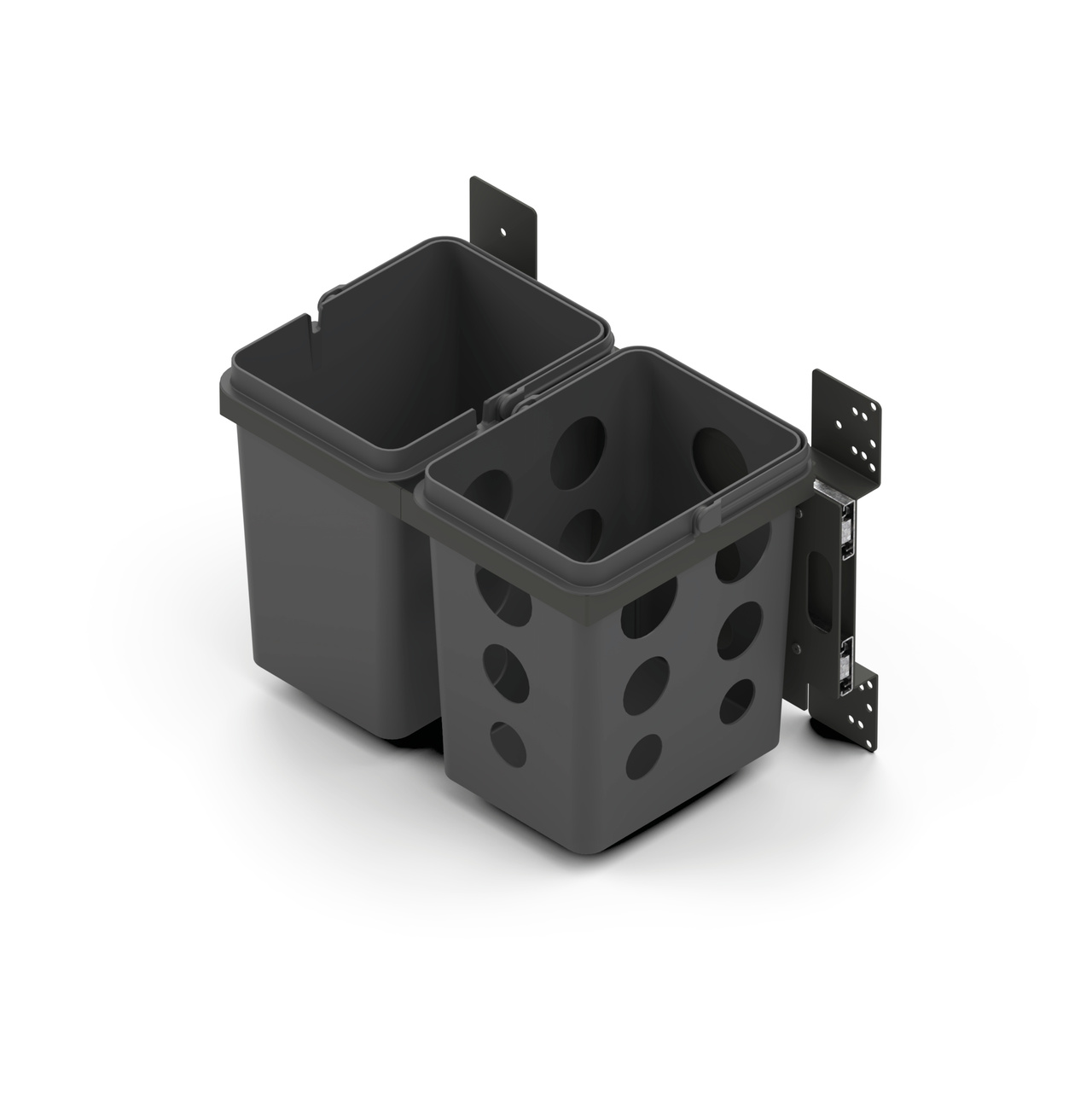 WASTE SORTING SYSTEM ALICANTE 27X42 SIDE MOUNTED DARK GREY