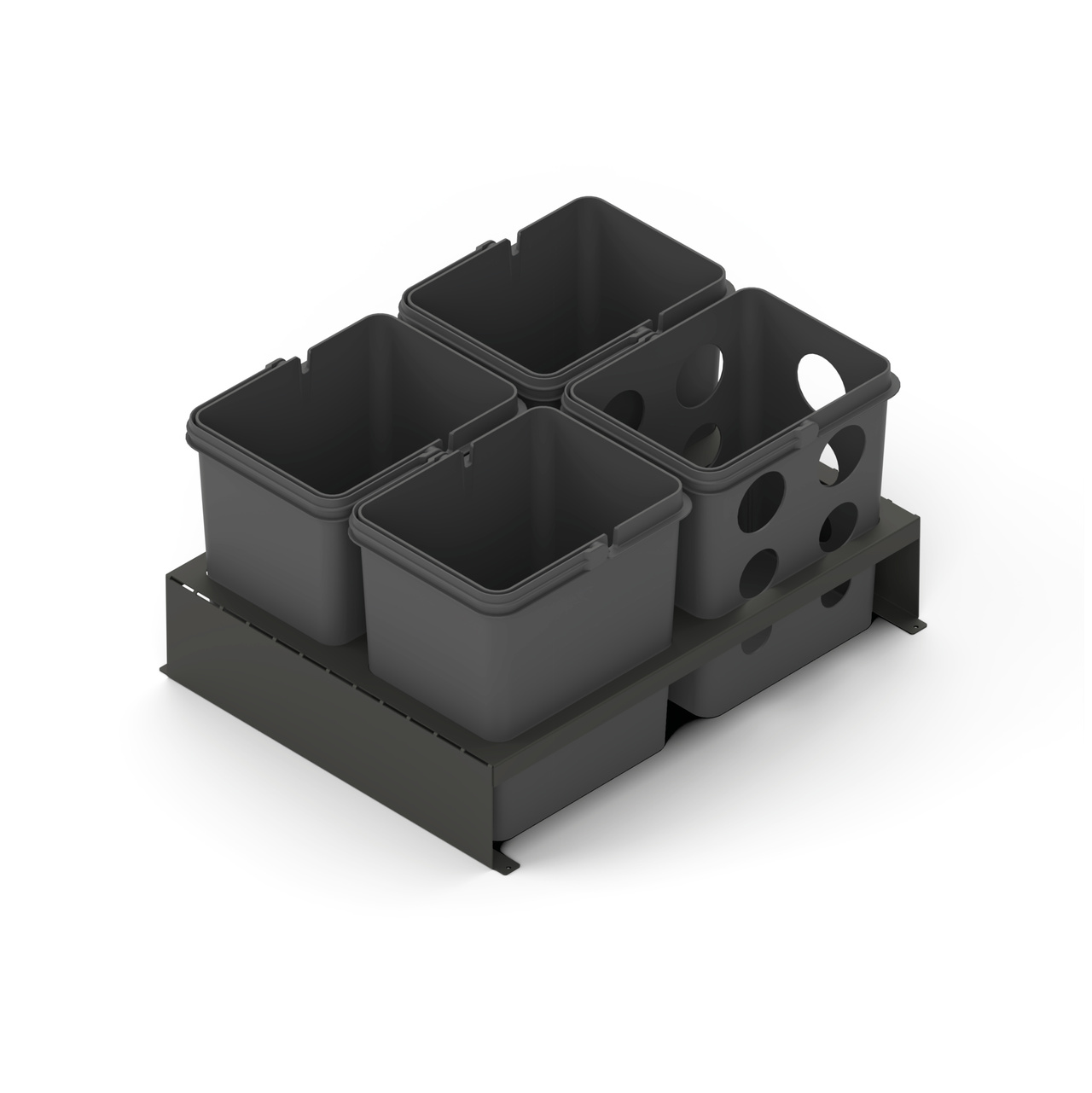 WASTE SORTING SYSTEM MERIDA 60X45 DARK GREY 0/4