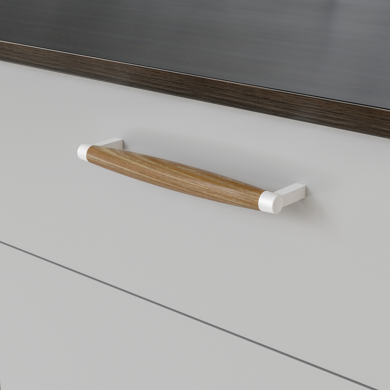 HANDLE HJO CC192 LACQUERED OAK/MATT WHITE