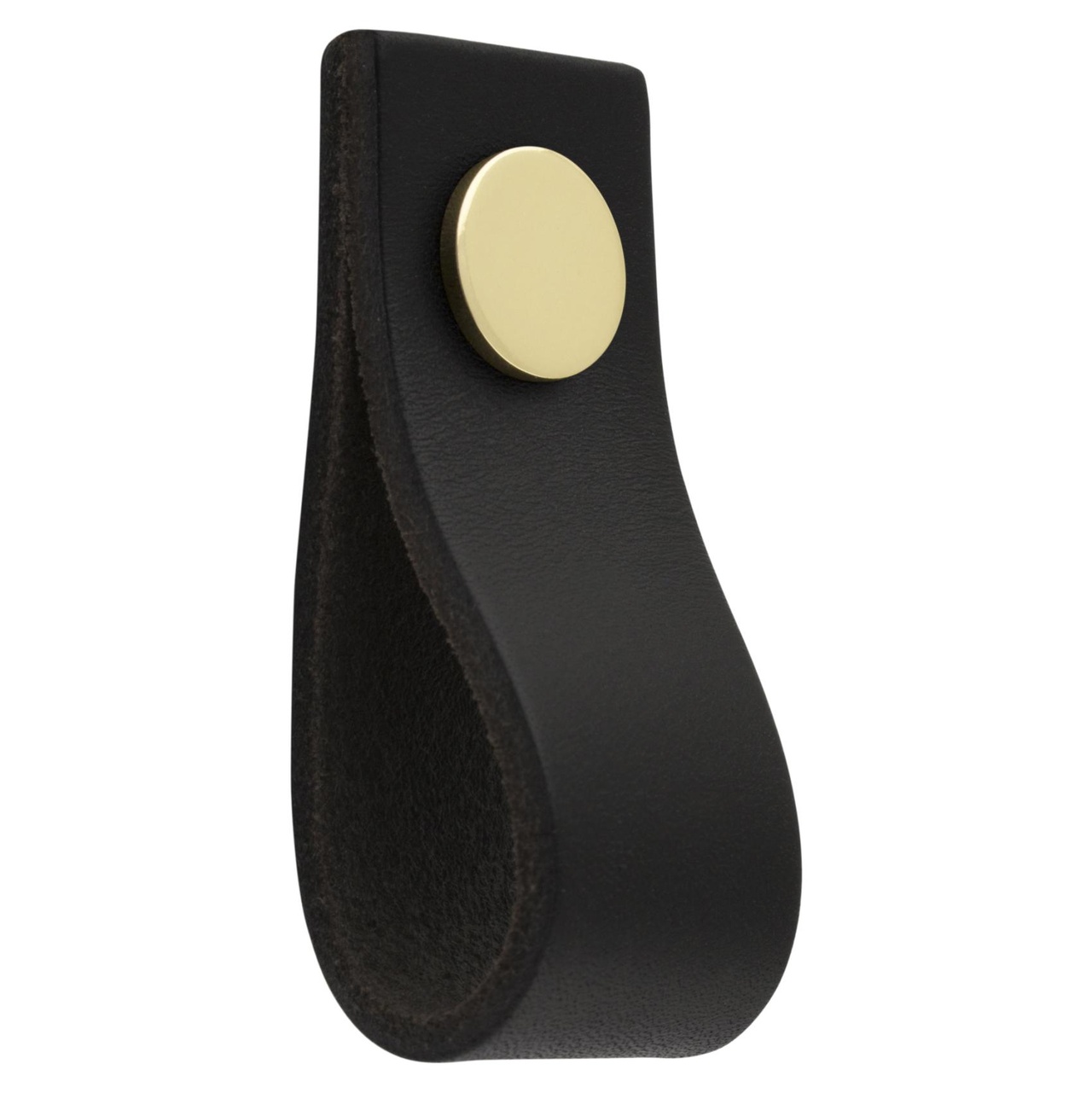 LEATHER LOOP ARI BRASS/BLACK LEATHER | Theofils