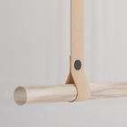 Leather strap for clothes rod