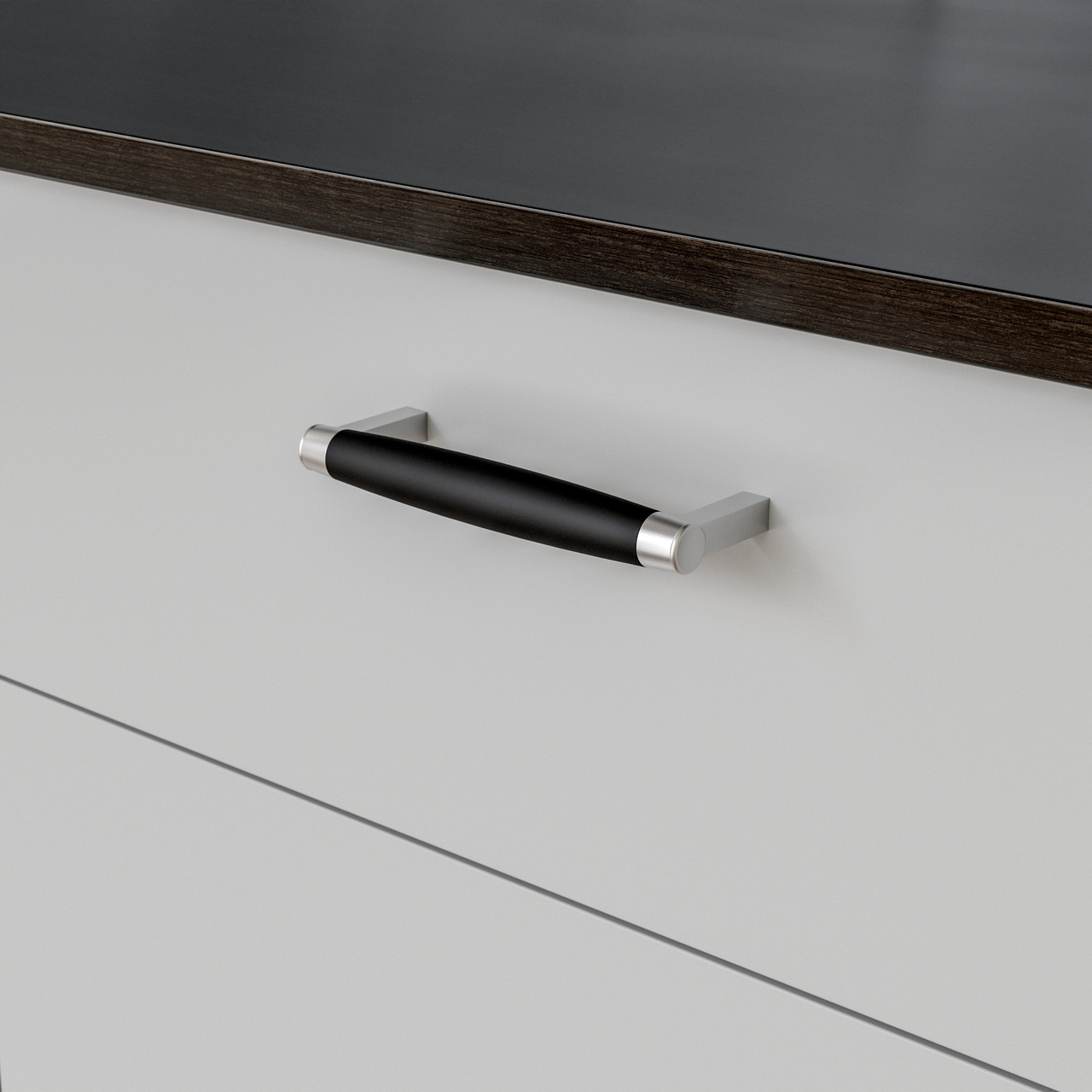 HANDLE HJO CC128 MATT BLACK/STAINLESS STEEL-LOOK