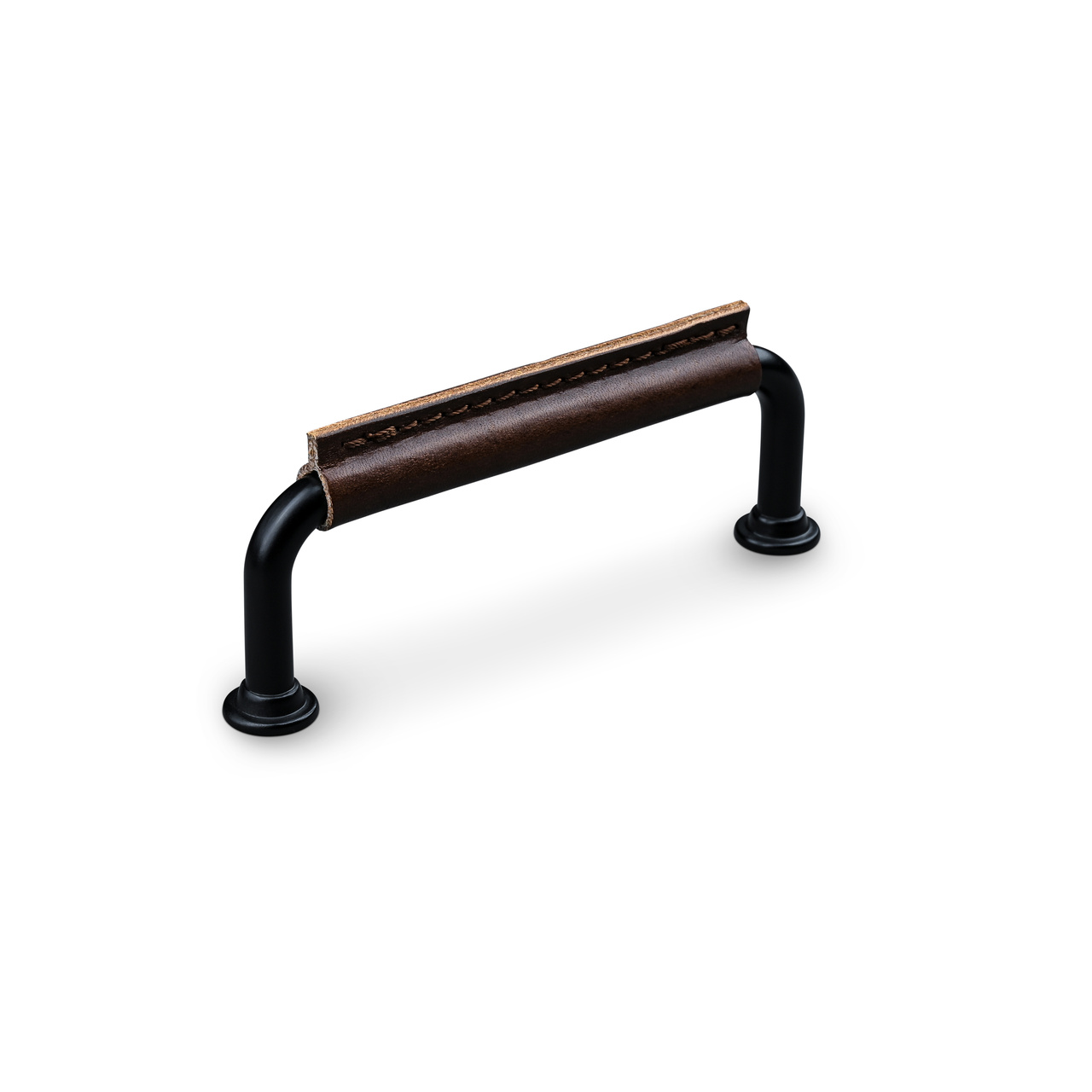 HANDLE BURANO CC96 MATT BLACK BROWN STITCHED