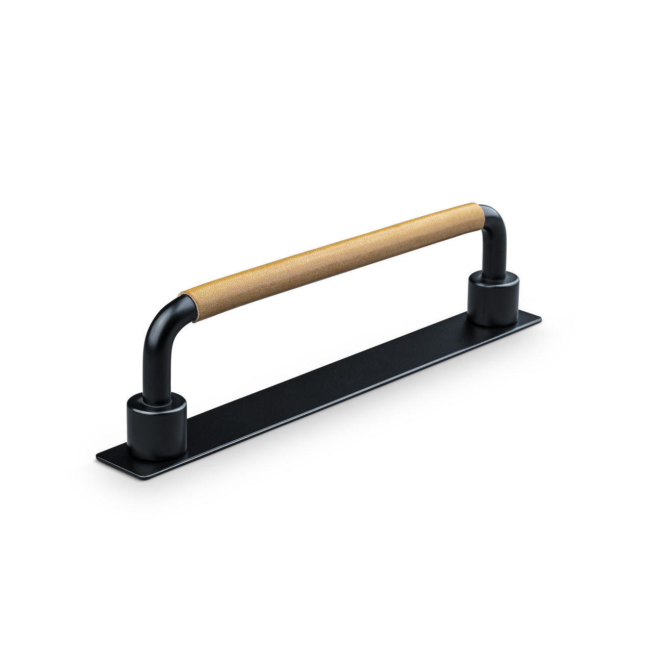 HANDLE ASISSI CC128 MATT BLACK LIGHT BROWN SWEPT