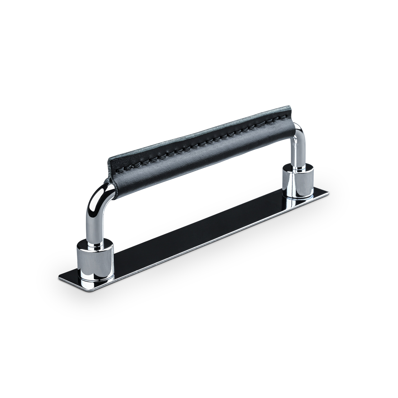 HANDLE ASISSI CC128 CHROME BLACK STITCHED