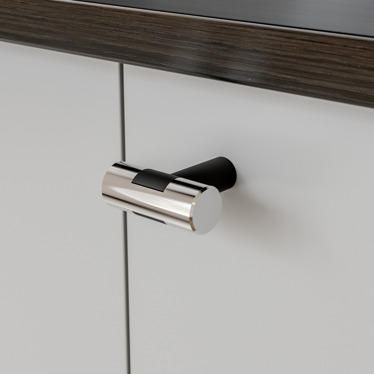 KNOB VARBERG L40MM CHROME/MATT BLACK