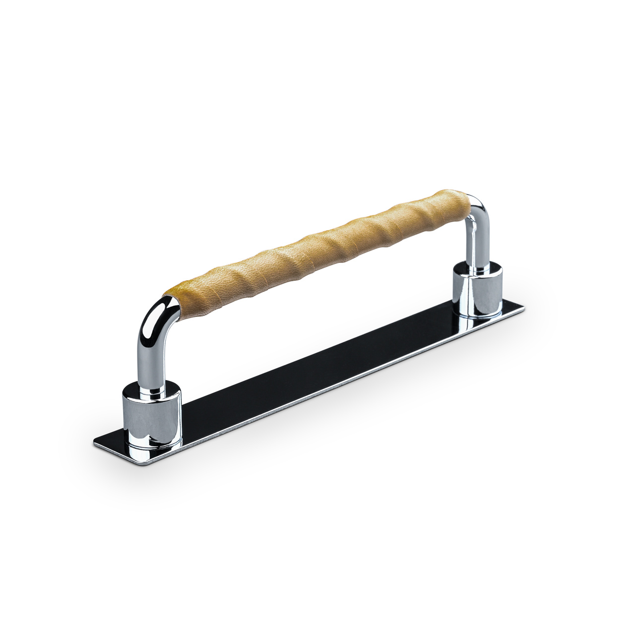 HANDLE ASISSI CC128 CHROME LIGHT BROWN WRAPPED