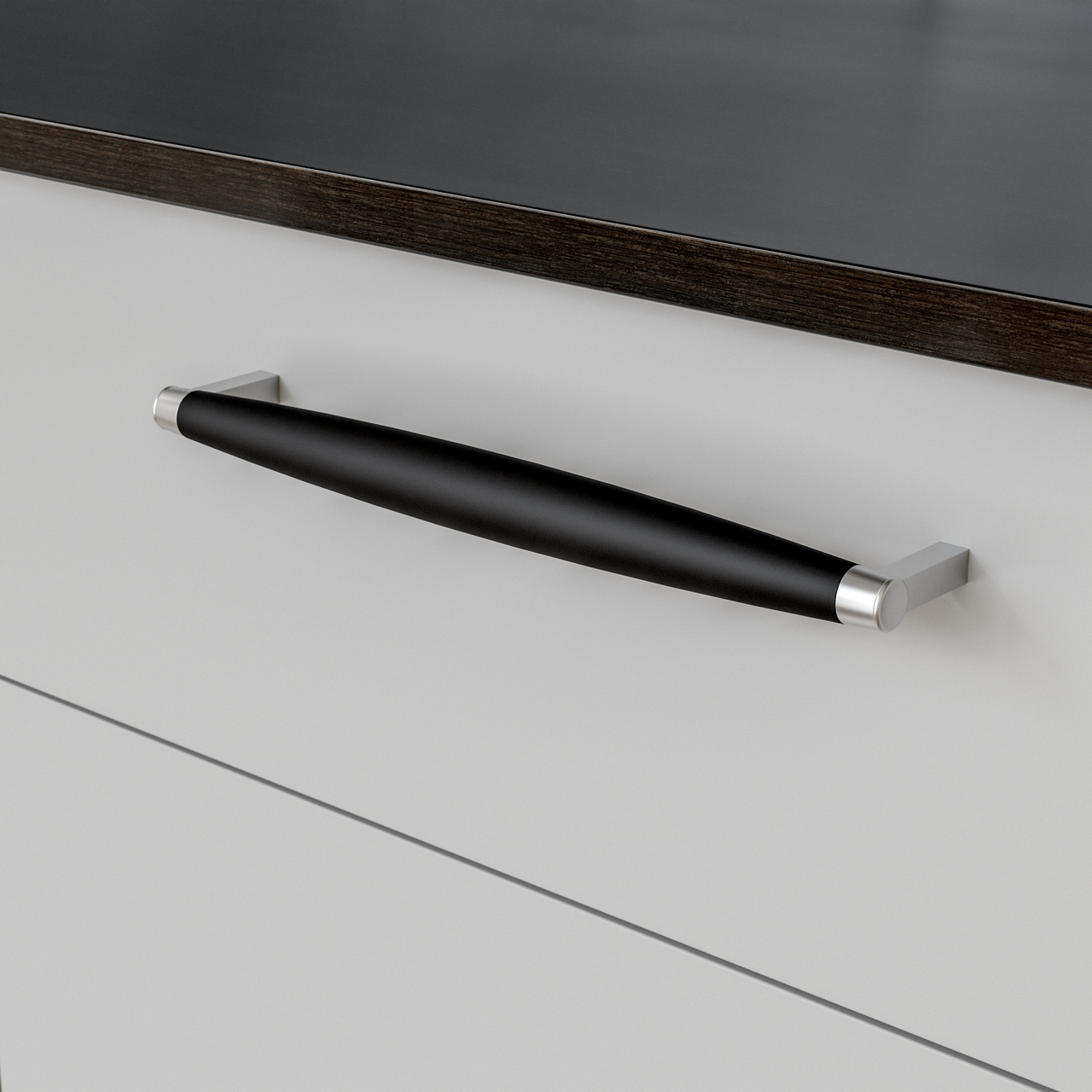 HANDLE HJO CC256 MATT BLACK/STAINLESS STEEL-LOOK