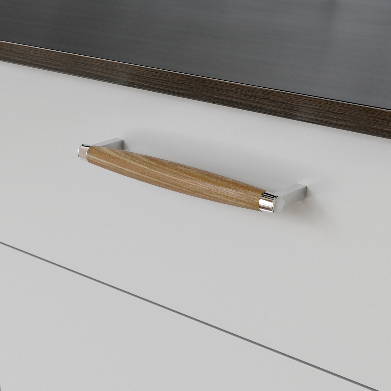 HANDLE HJO CC192 LACQUERED OAK/CHROME