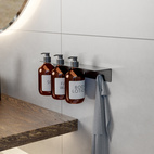 Shower shelf with soap dispenser and hooks Antibes