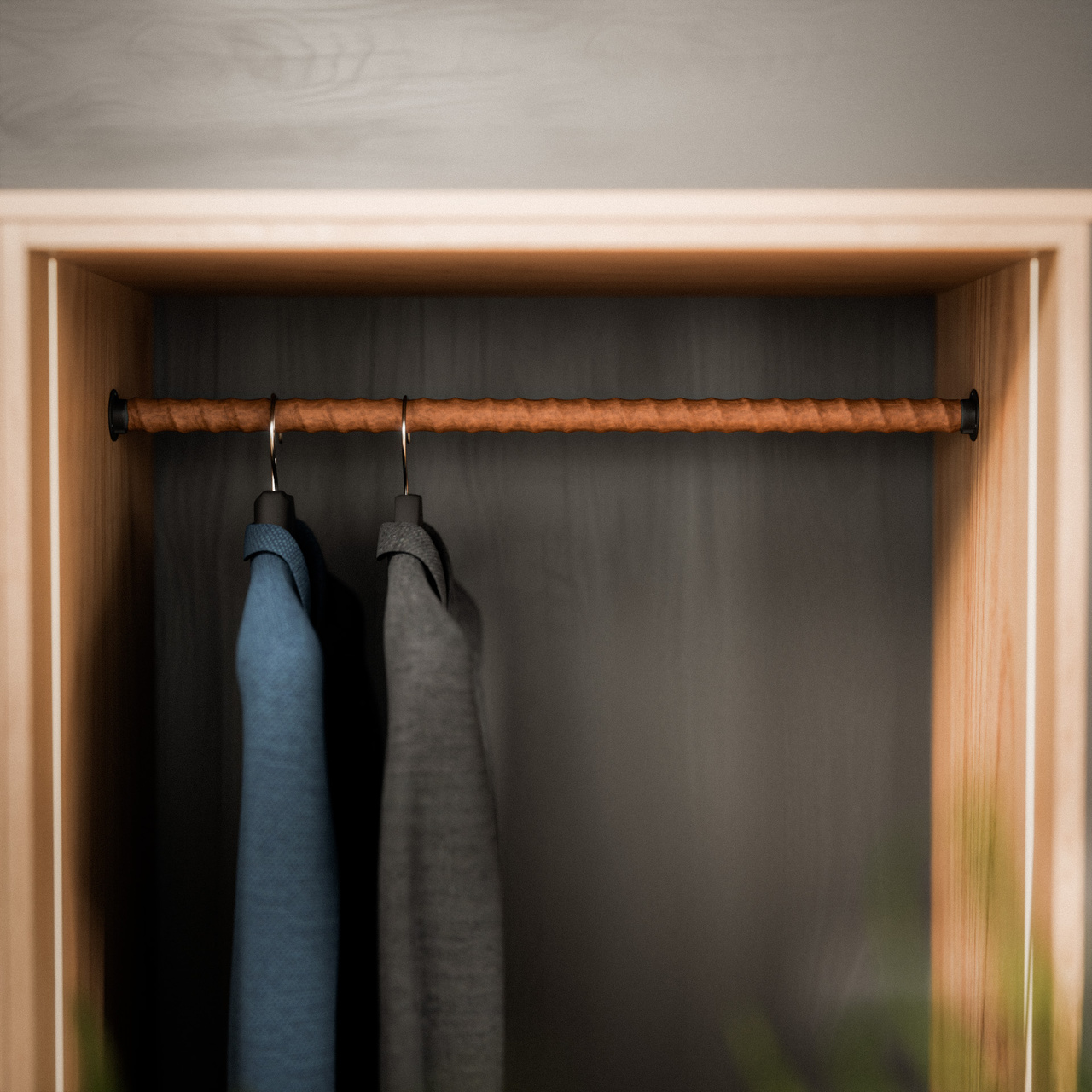 Wardrobe rod - leather