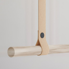 Leather strap for clothes rod