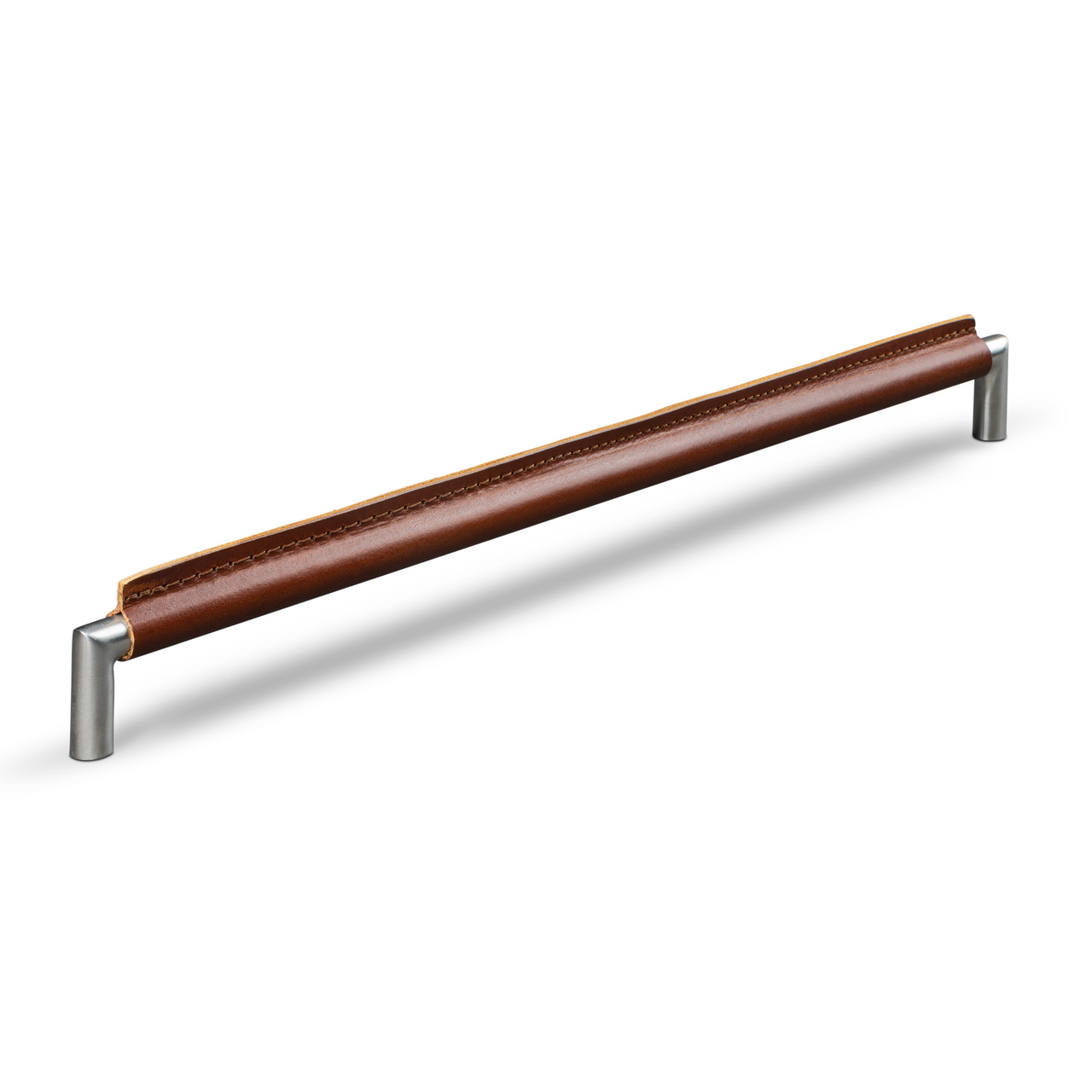HANDLE MONOPOLI CC384 STAINLESS STEEL-LOOK BROWN LEATHER