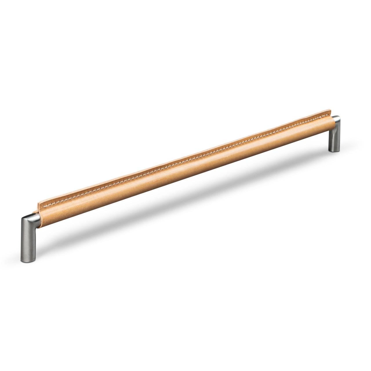 HANDLE MONOPOLI CC384 STAINLESS STEEL-LOOK LIGHT BROWN LEATH
